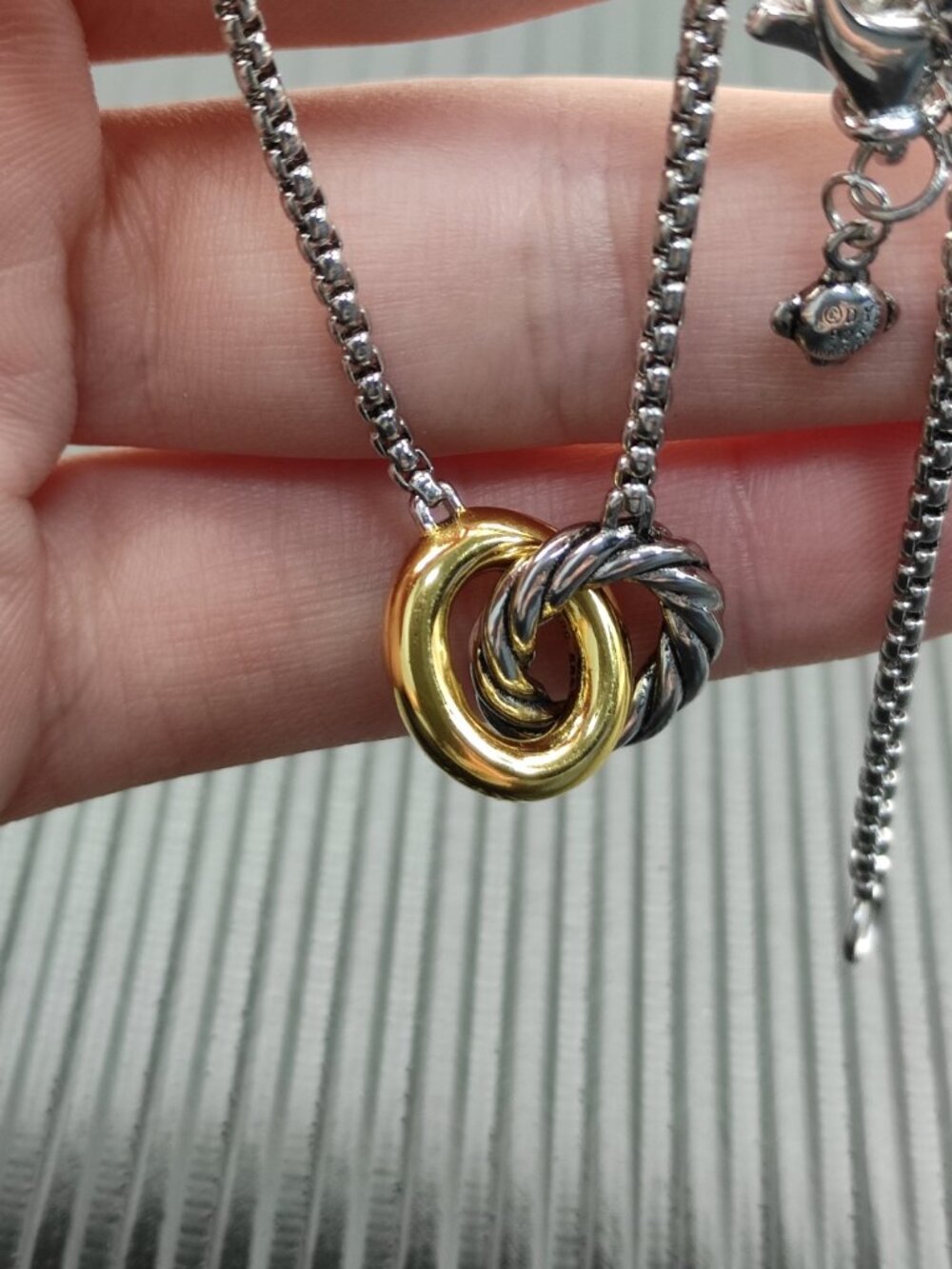 ✨David Yurman Two-Tone Double Ring Necklace✨